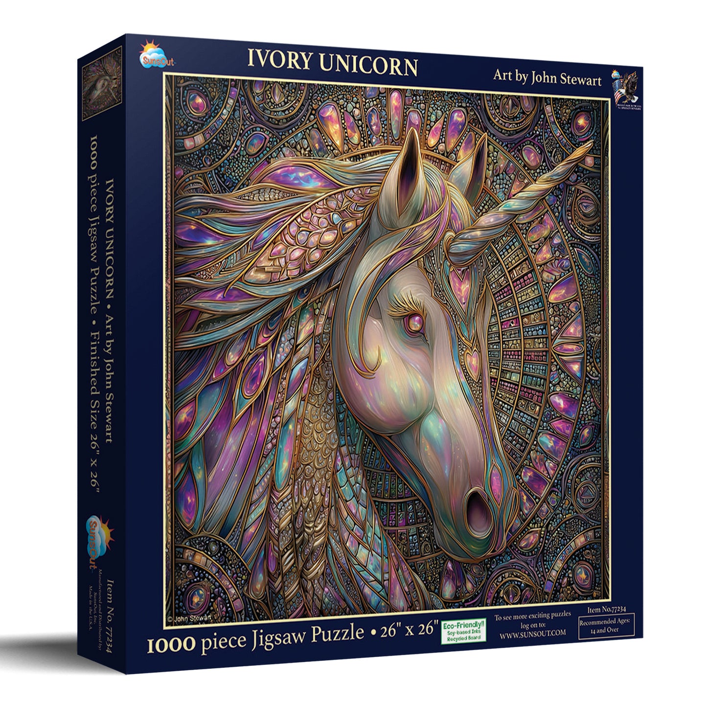 Ivory Unicorn 1000 pc  Jigsaw Puzzle 77234