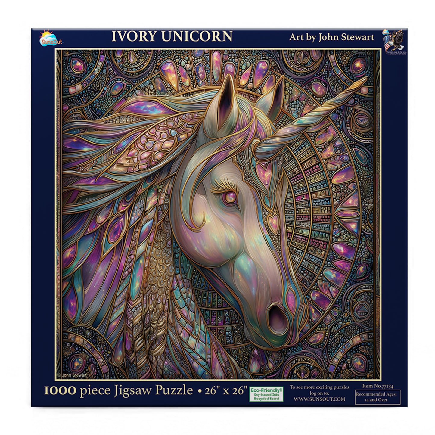 Ivory Unicorn 1000 pc  Jigsaw Puzzle 77234