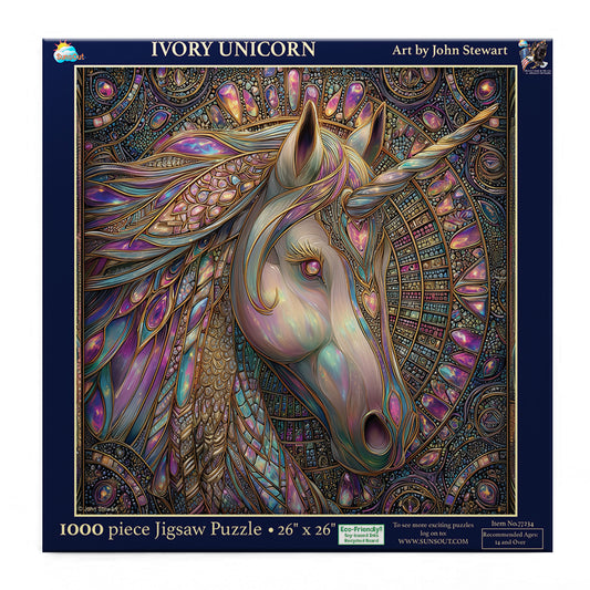 Ivory Unicorn 1000 pc  Jigsaw Puzzle 77234