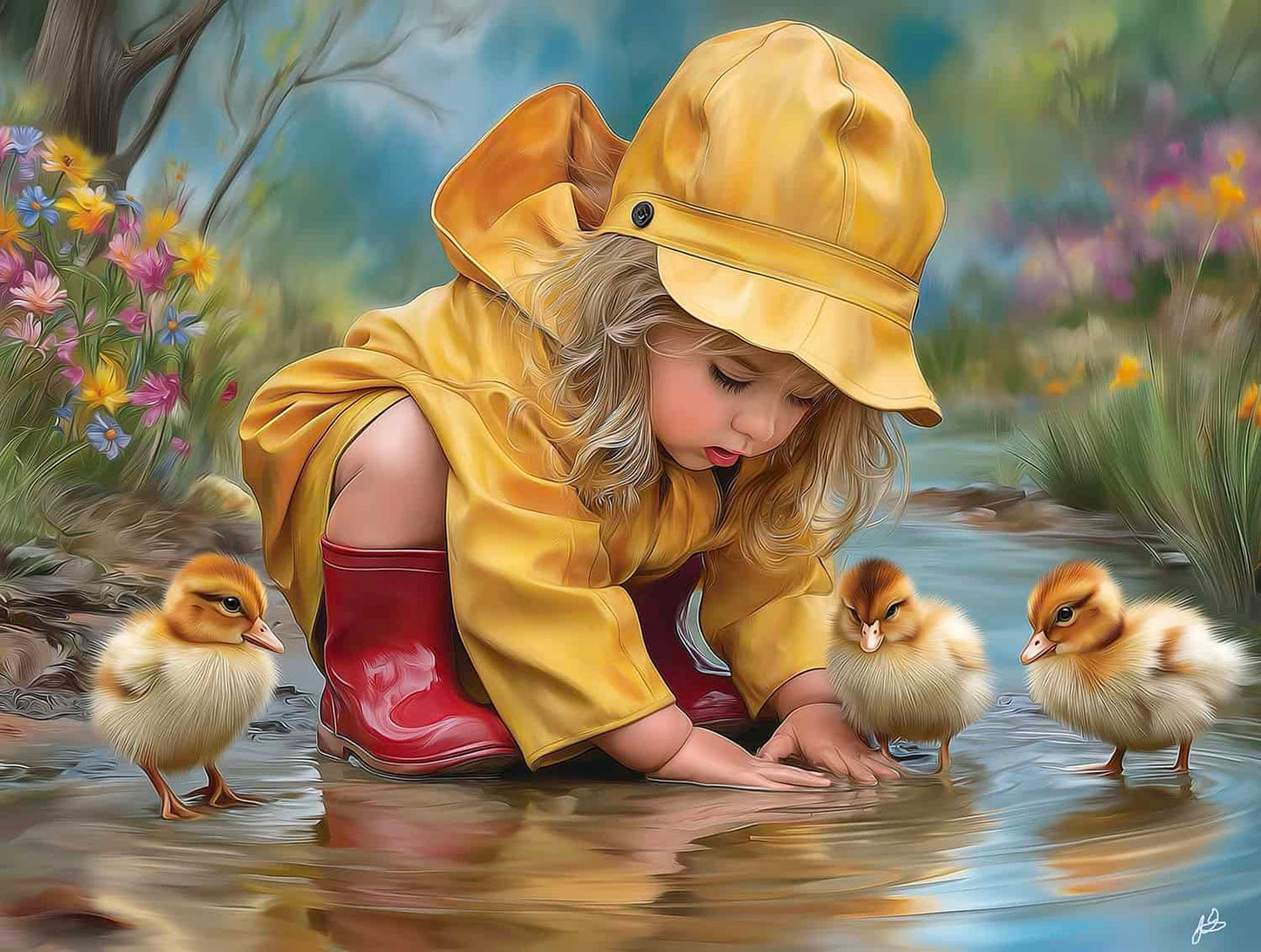 Playing in puddles 300 pc  Jigsaw Puzzle 77238