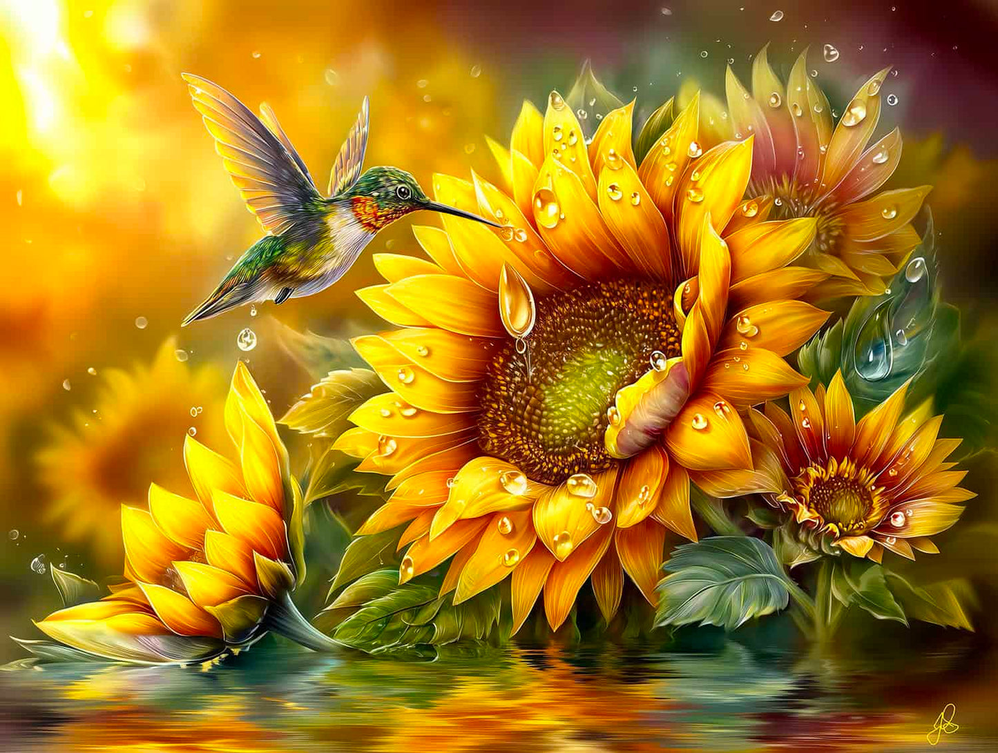 Sunflower Visitor 500 pc  Jigsaw Puzzle 77244