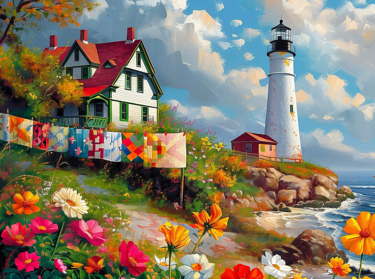 Lighthouse Quilts 1000 pc  Jigsaw Puzzle 77246