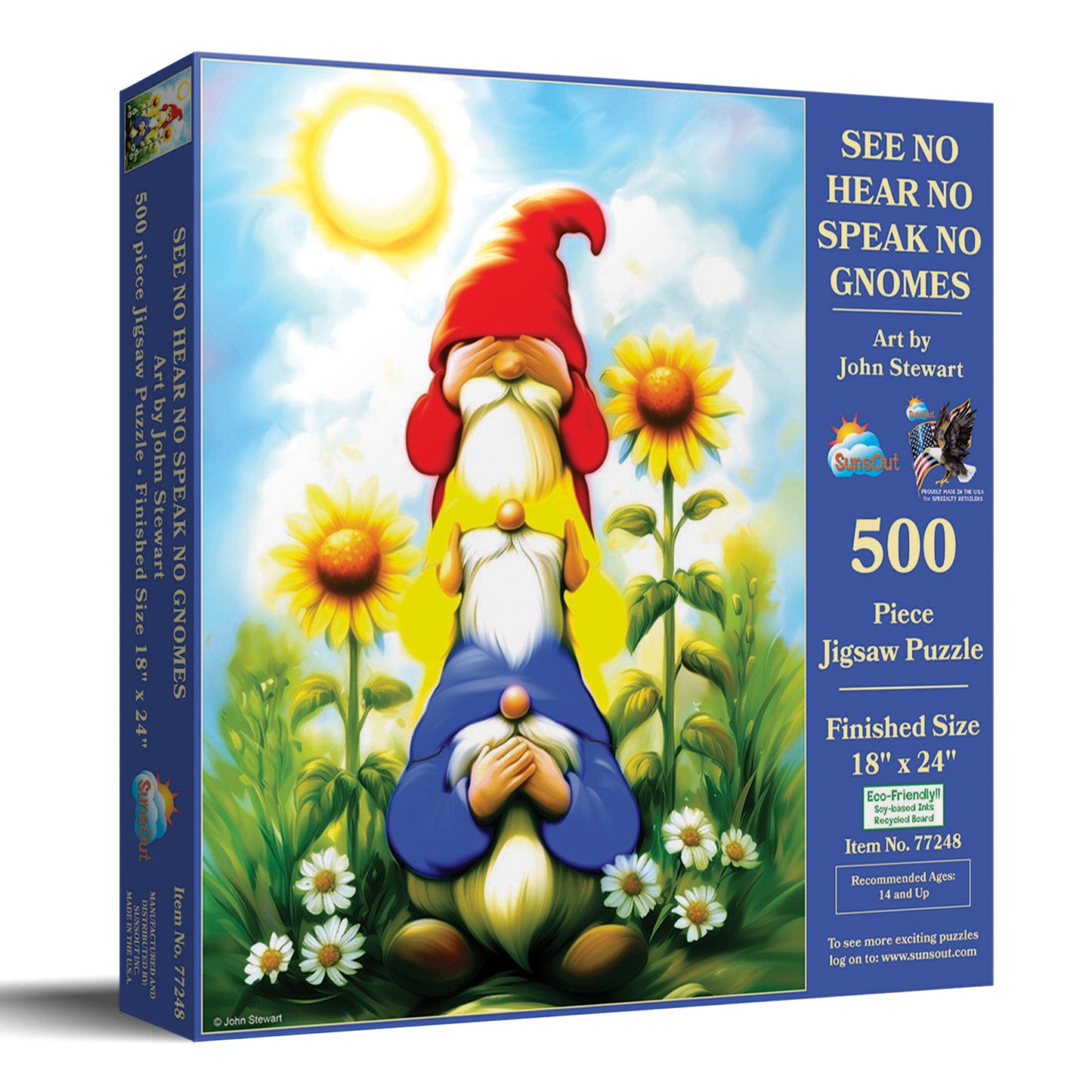 See no hear no speak no gnomes 500 pc  Jigsaw Puzzle 77248