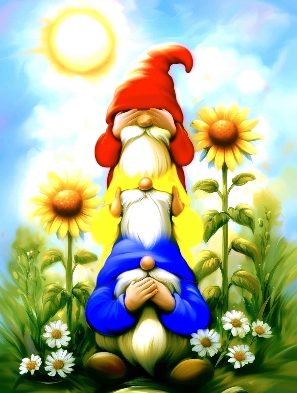 See no hear no speak no gnomes 500 pc  Jigsaw Puzzle 77248