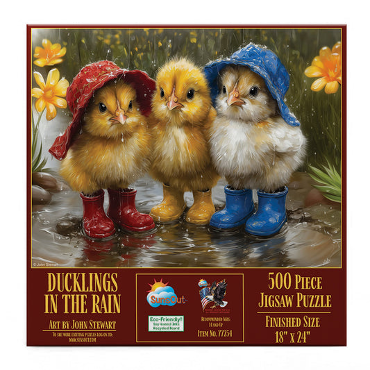 Ducklings in the Rain 500 pc  Jigsaw Puzzle 77254