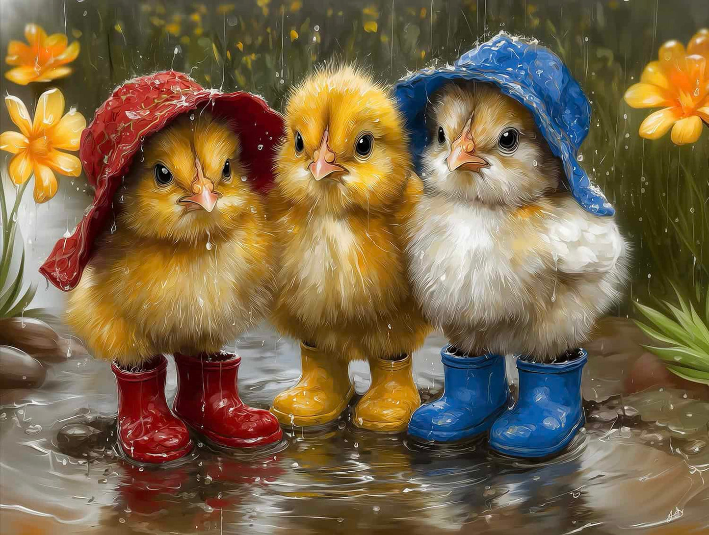 Ducklings in the Rain 500 pc  Jigsaw Puzzle 77254