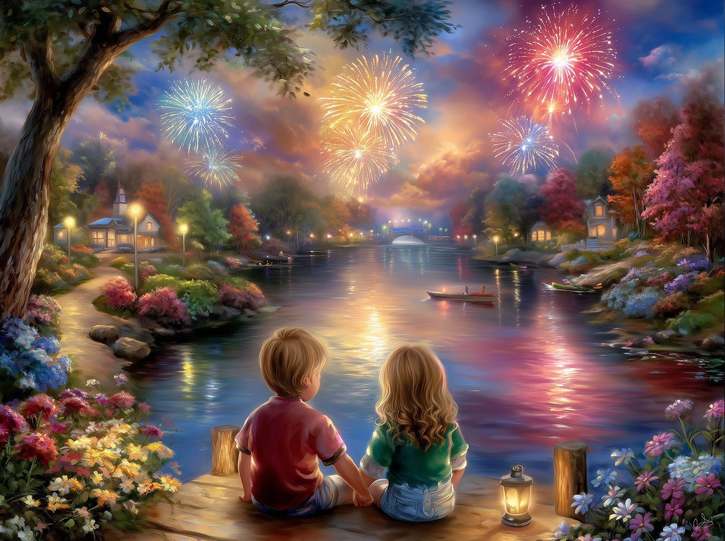 Fireworks with Bestie 1000 pc  Jigsaw Puzzle 77277