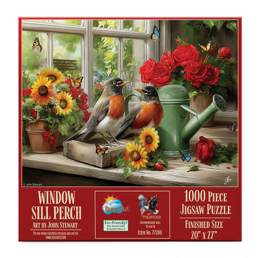 Window Sill Perch 1000 pc  Jigsaw Puzzle 77280