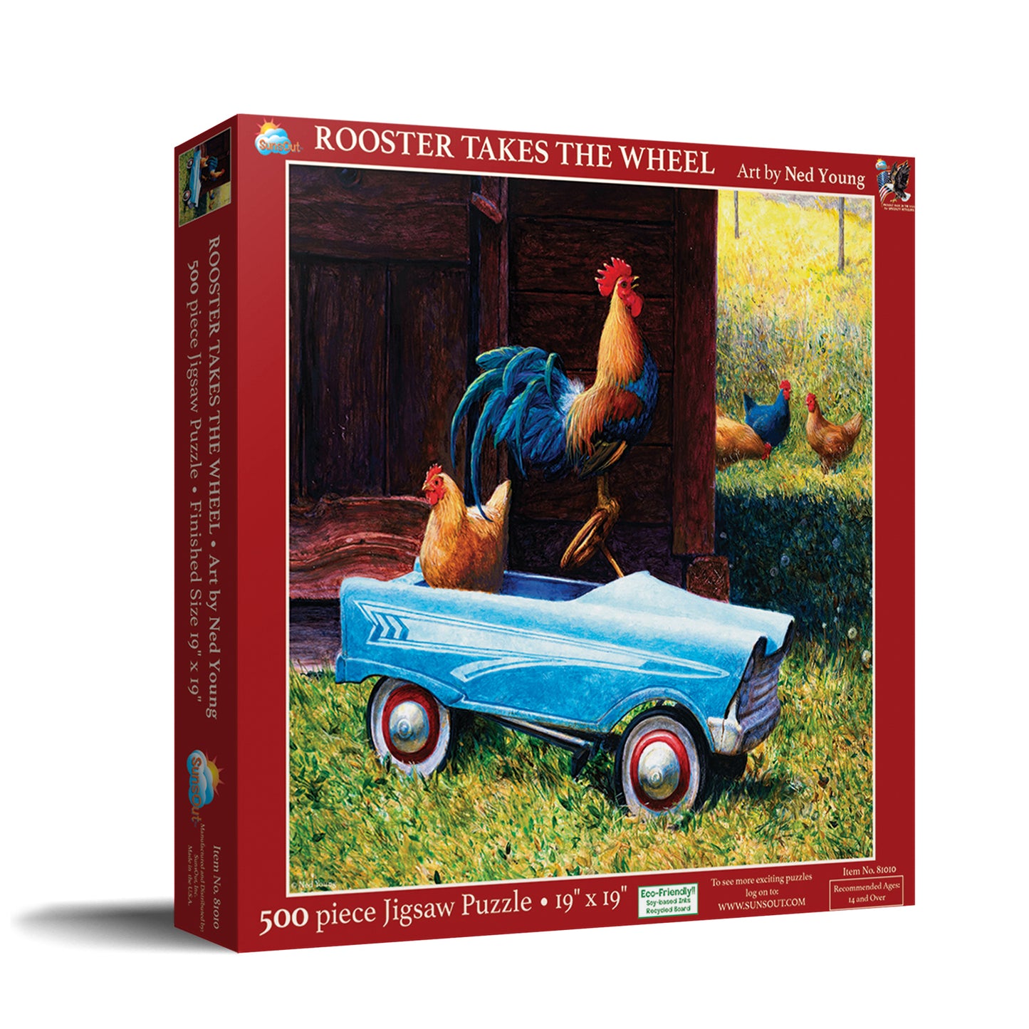 Rooster Takes the Wheel 500 pc  Jigsaw Puzzle 81010
