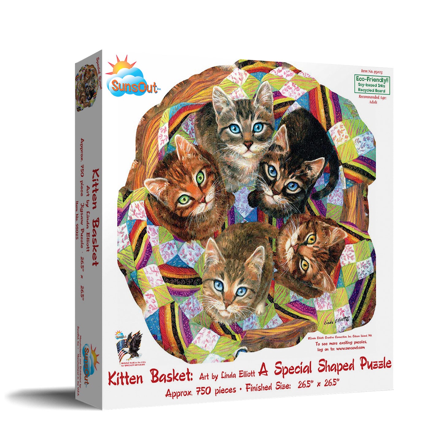 Kitten Basket 750 pc Special Shape Jigsaw Puzzle 95023