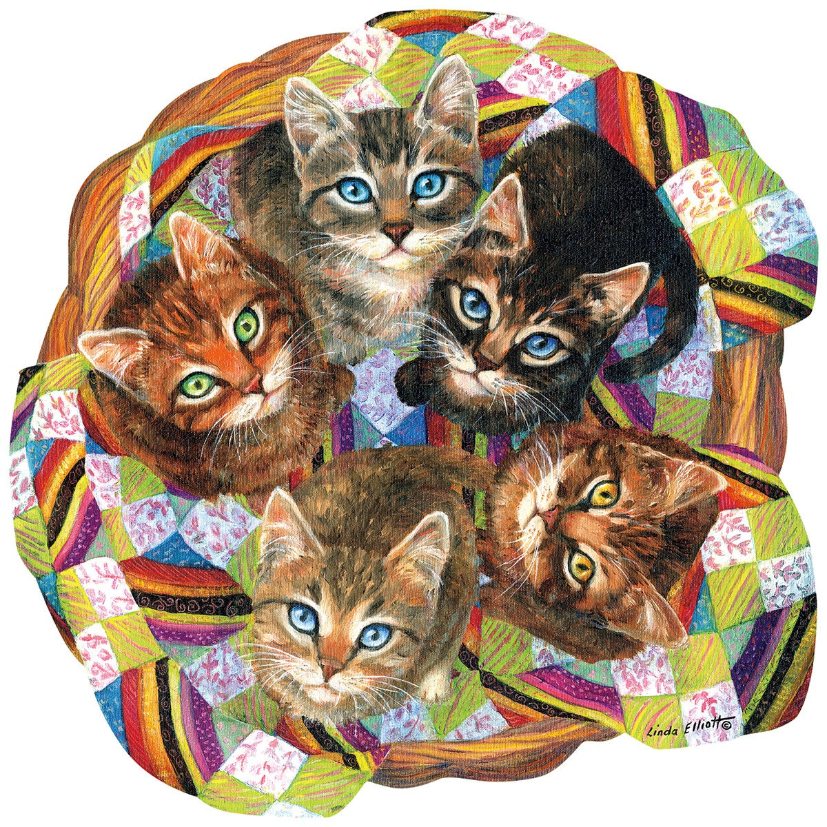 Kitten Basket 750 pc Special Shape Jigsaw Puzzle 95023