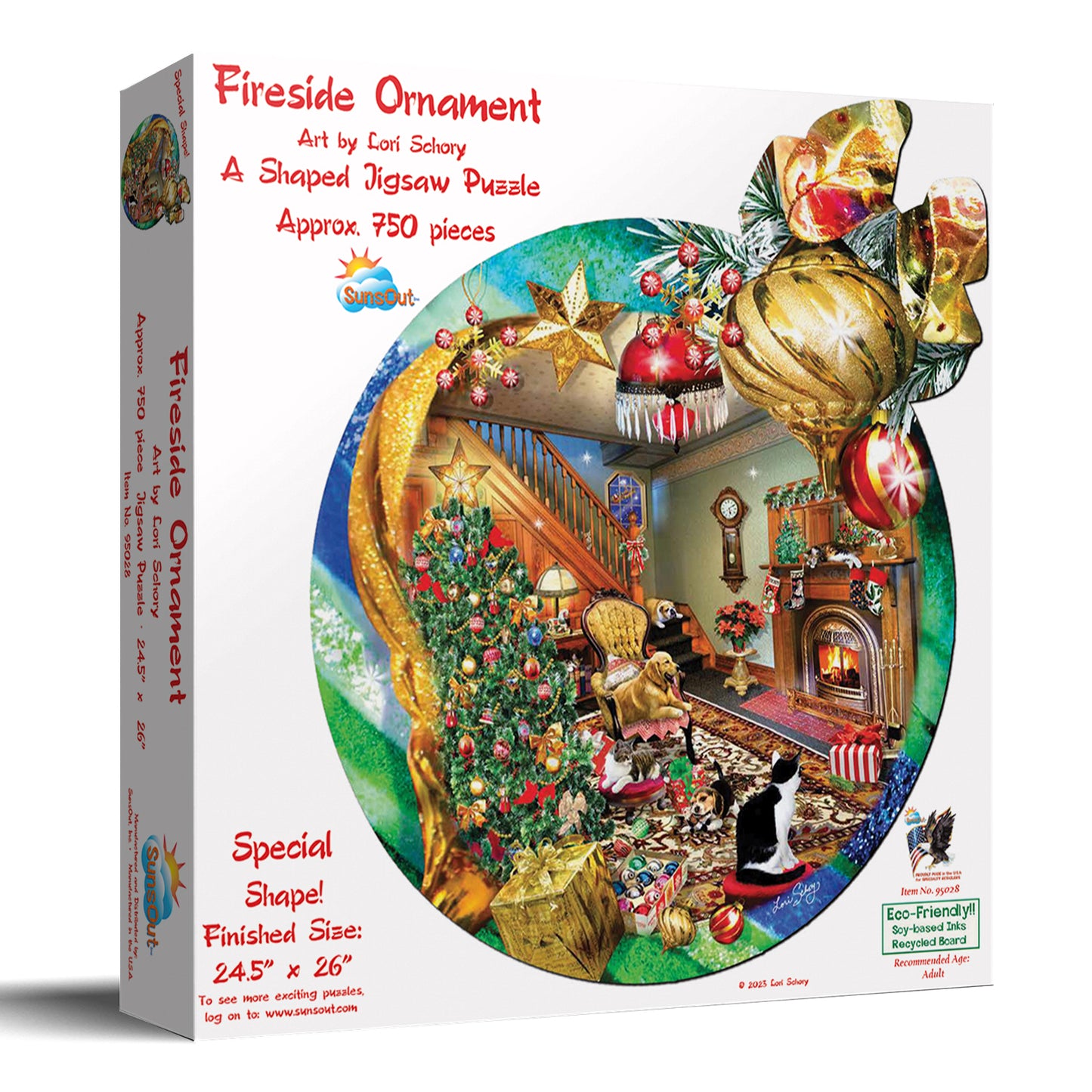 Fireside Ornament 750 pc Special Shape Jigsaw Puzzle 95028
