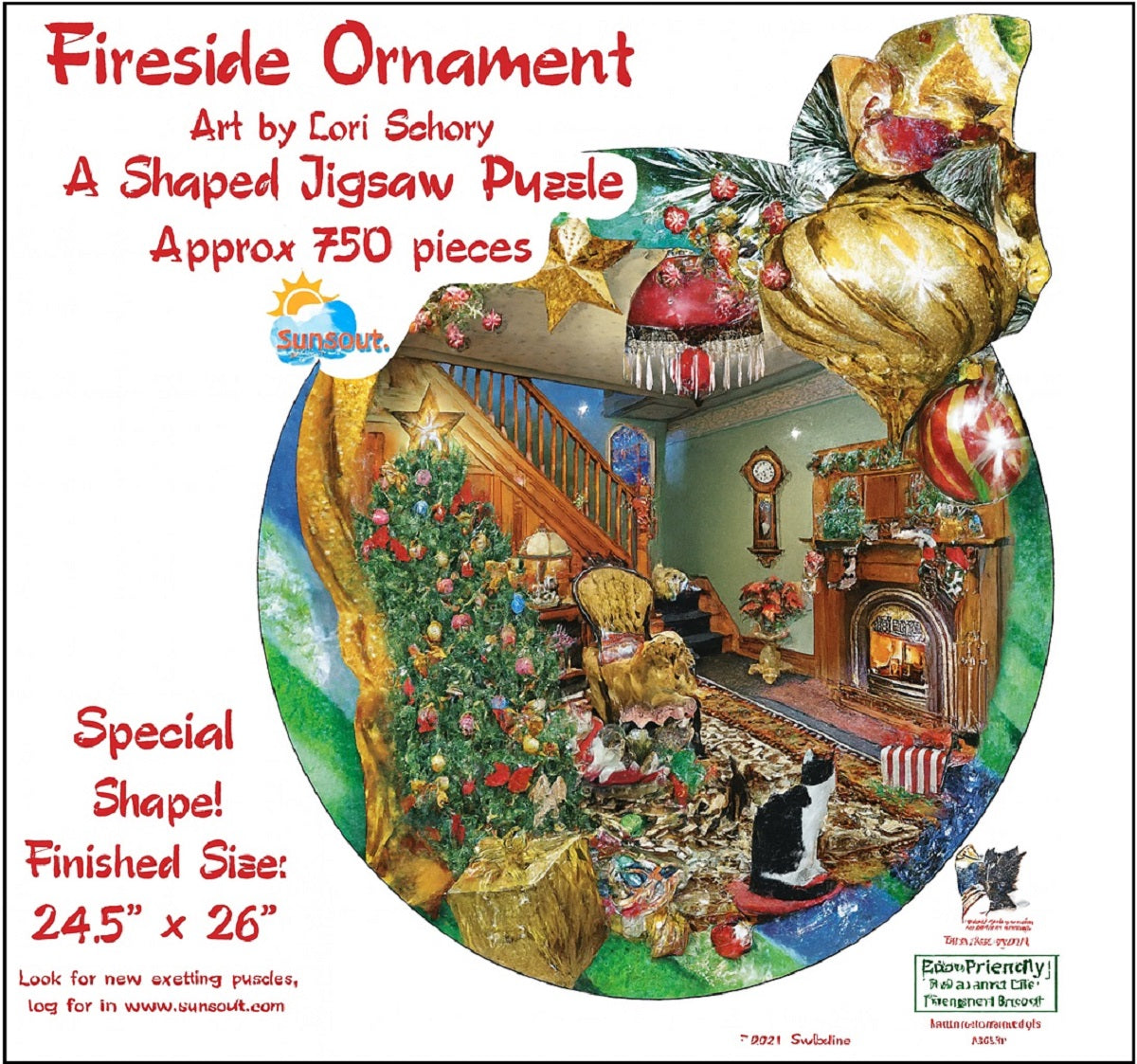 Fireside Ornament 750 pc Special Shape Jigsaw Puzzle 95028
