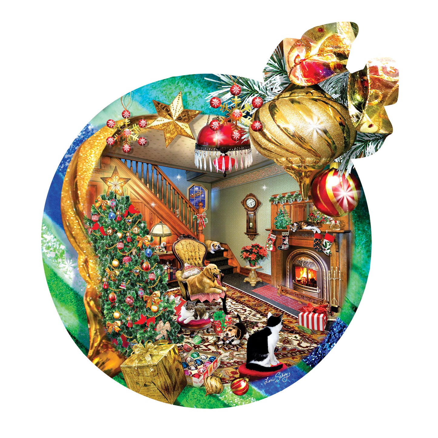 Fireside Ornament 750 pc Special Shape Jigsaw Puzzle 95028