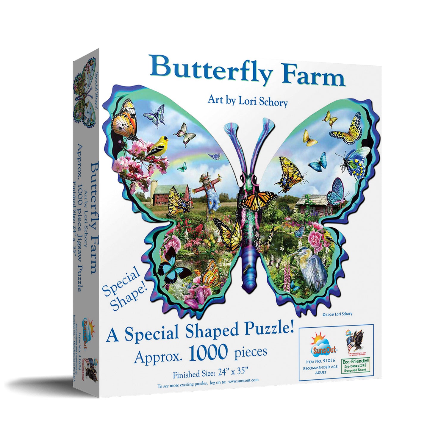 Butterfly Farm 1000 pc Special Shape Jigsaw Puzzle 95056
