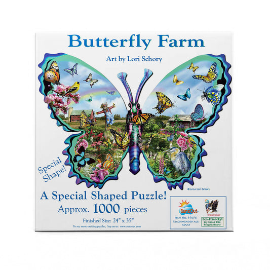 Butterfly Farm 1000 pc Special Shape Jigsaw Puzzle 95056