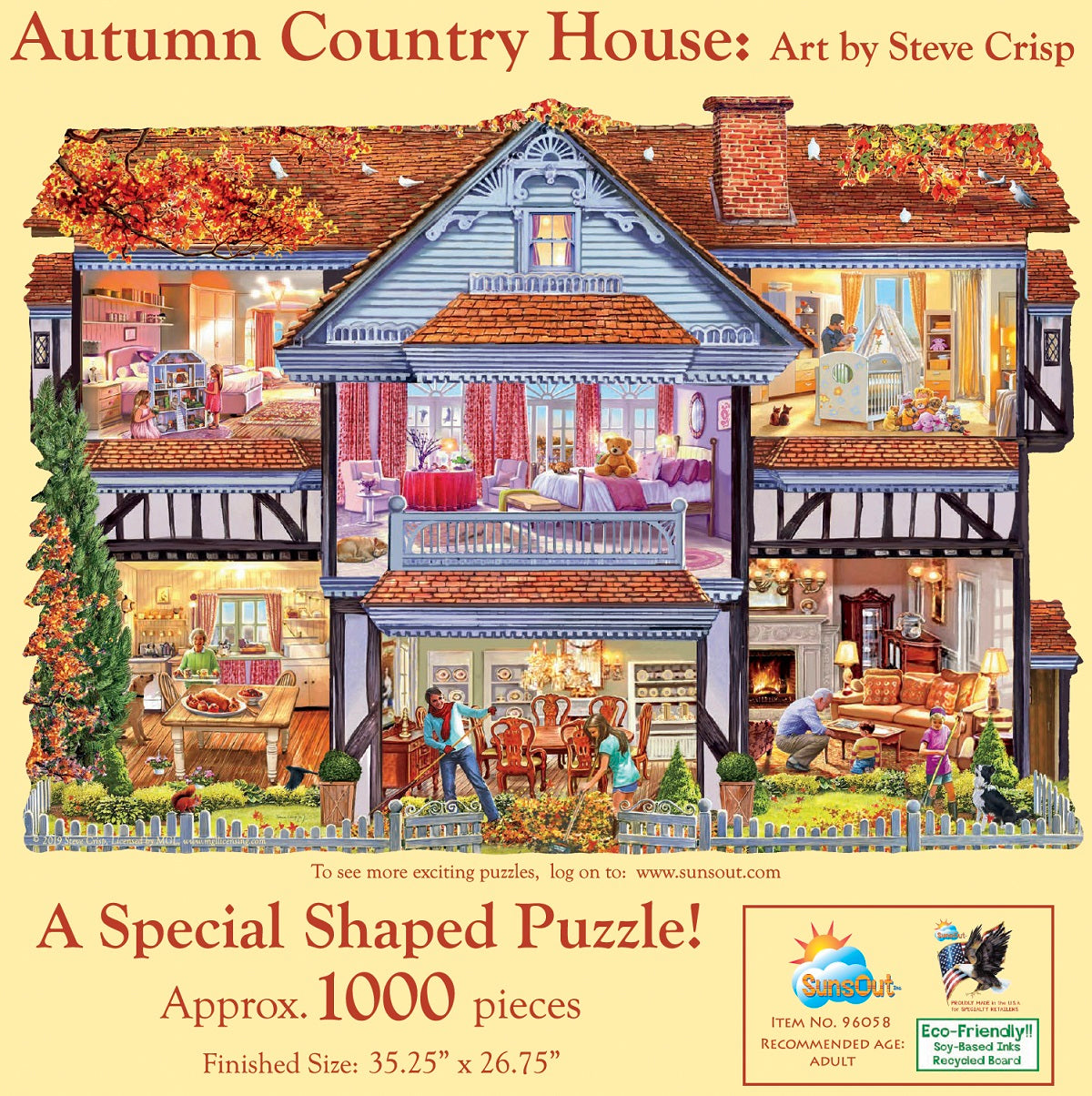 Autumn Country House 1000 pc Special Shape Jigsaw Puzzle 96058