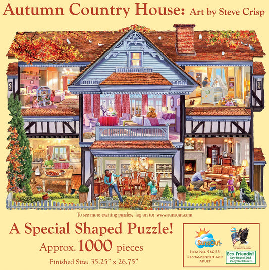 Autumn Country House 1000 pc Special Shape Jigsaw Puzzle 96058