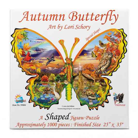 Autumn Butterfly 1000 pc Special Shape Jigsaw Puzzle 95084