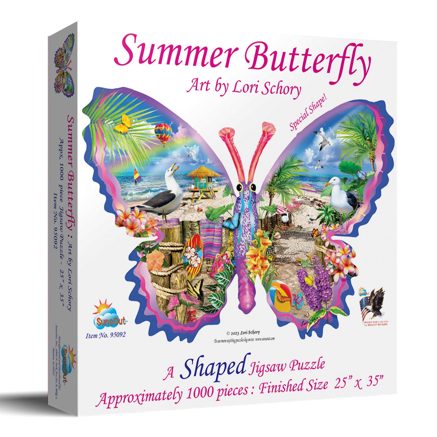 Summer Butterfly 1000 pc Special Shape Jigsaw Puzzle 95092