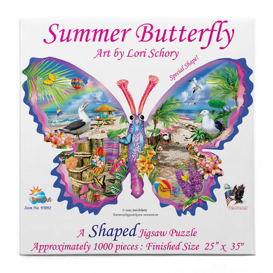 Summer Butterfly 1000 pc Special Shape Jigsaw Puzzle 95092