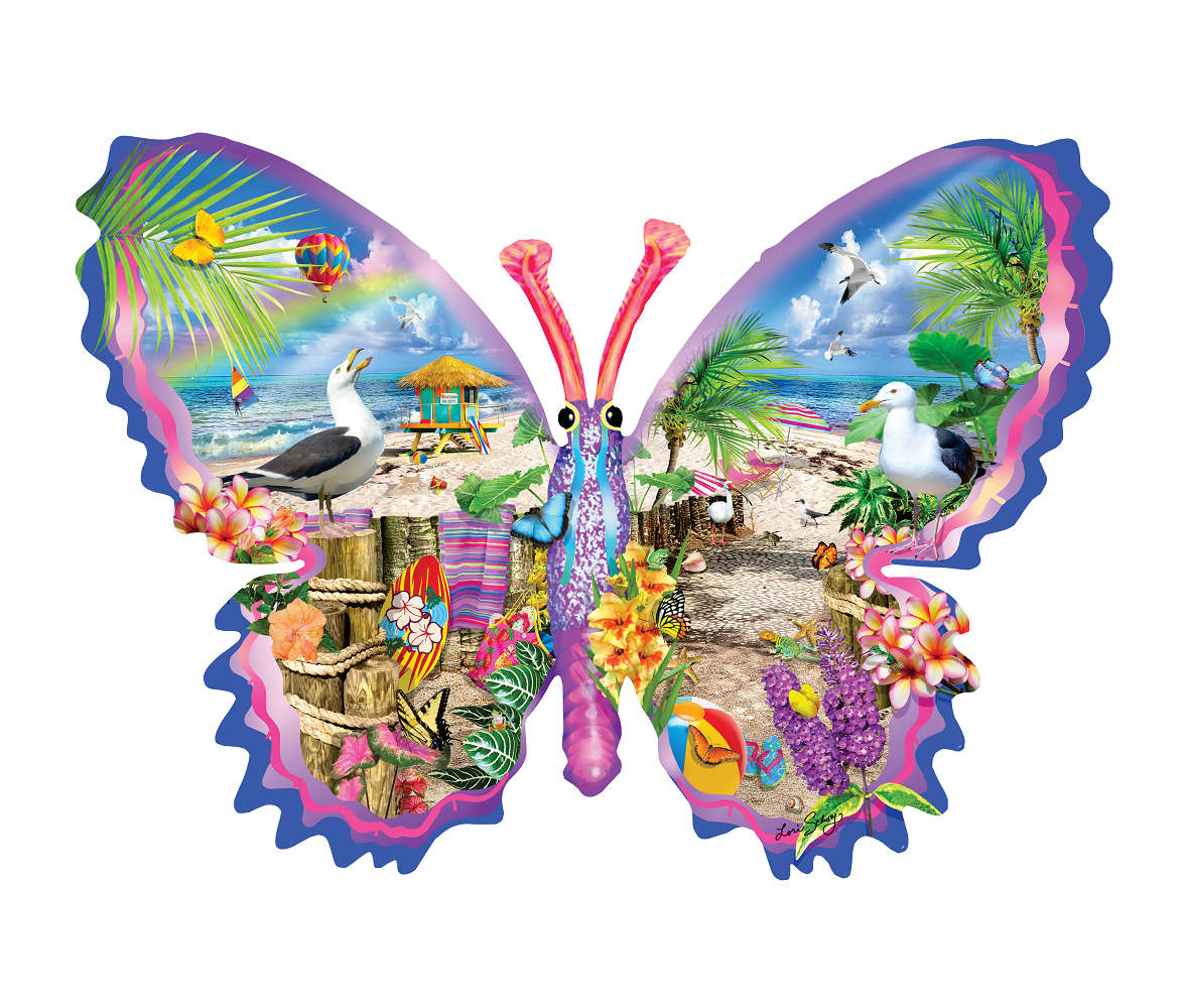 Summer Butterfly 1000 pc Special Shape Jigsaw Puzzle 95092
