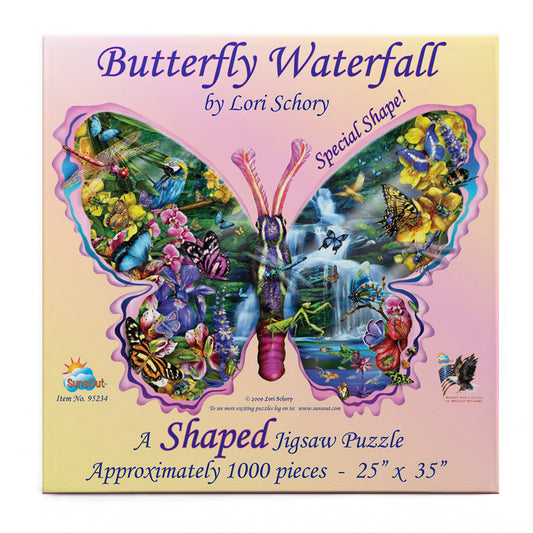 Butterfly Waterfall 1000 pc Special Shape Jigsaw Puzzle 95234