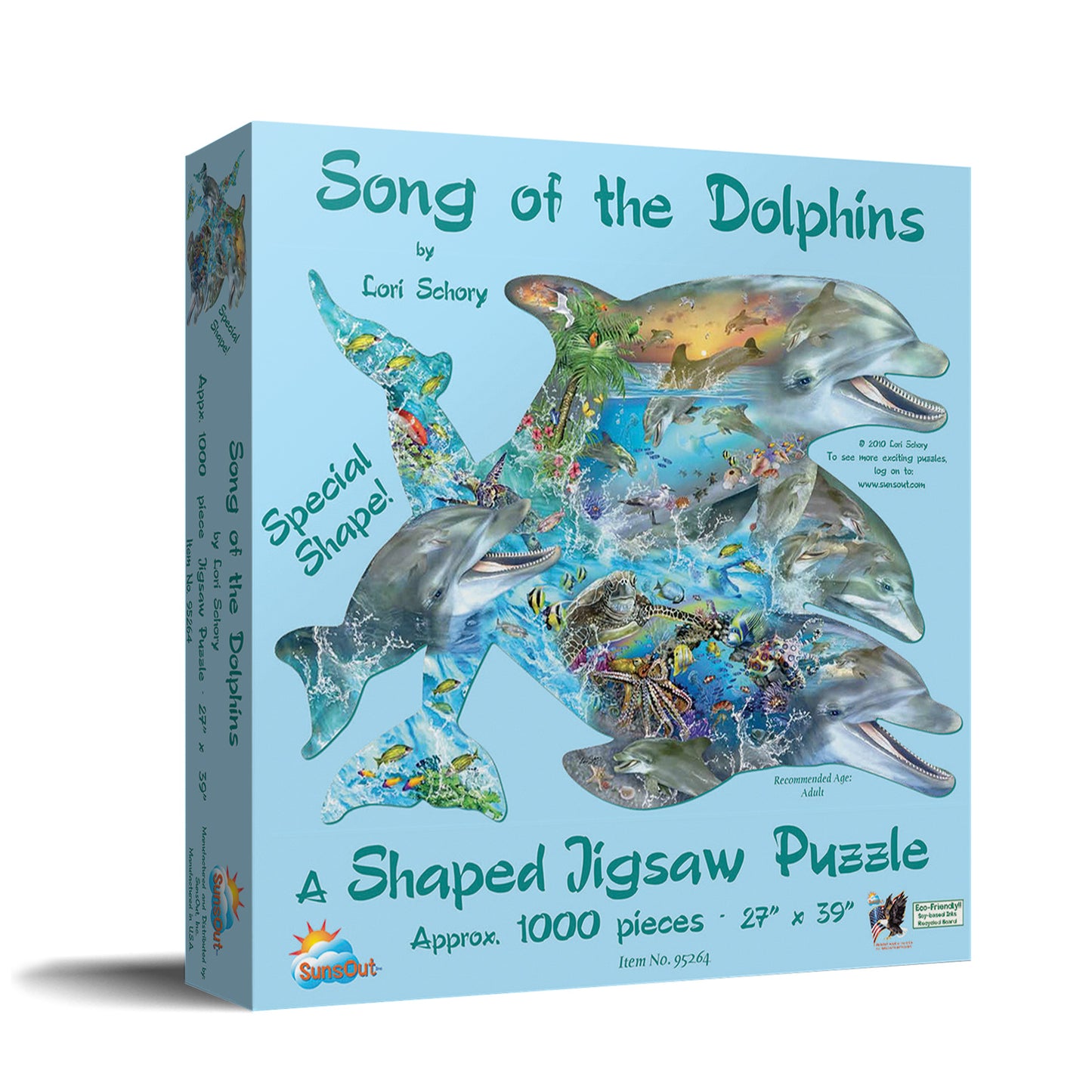 Song of the Dolphins 1000 pc Special Shape Jigsaw Puzzle 95264