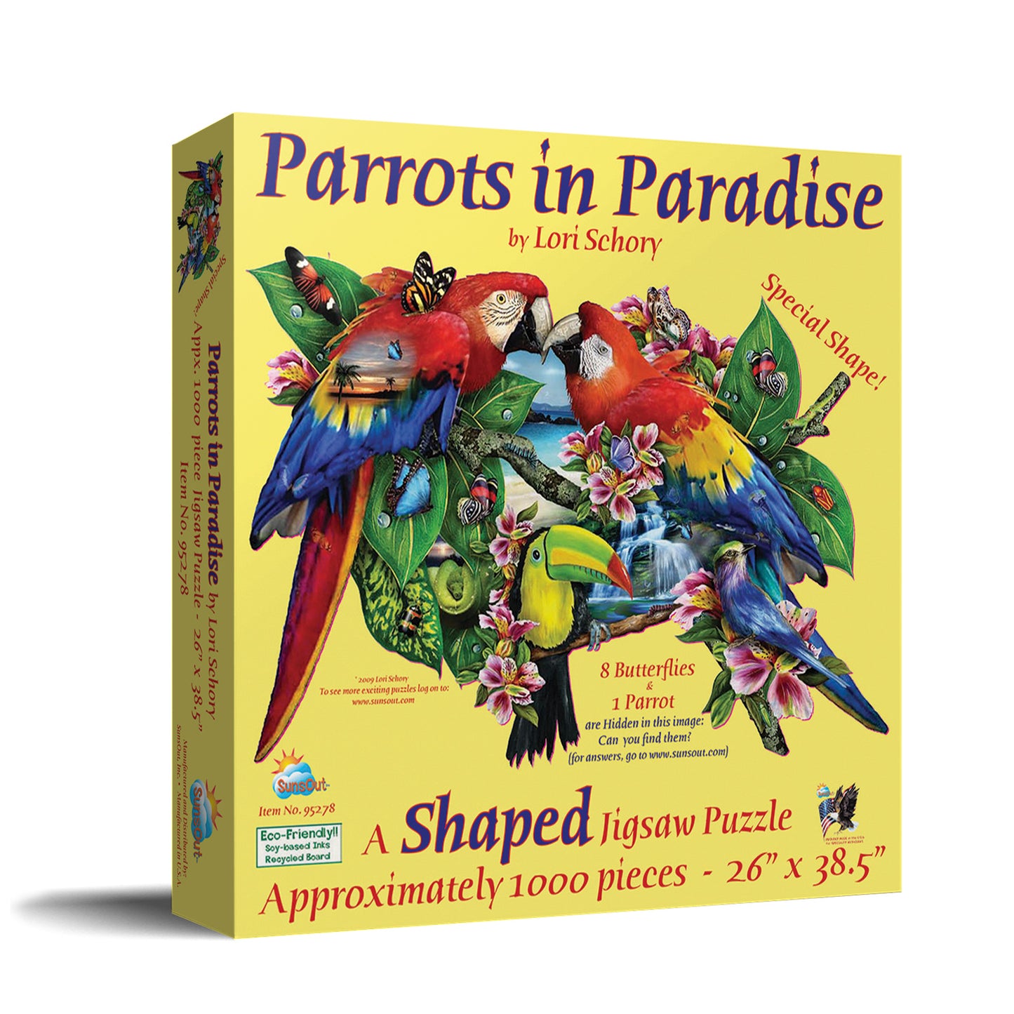 Parrots in Paradise 1000 pc Special Shape Jigsaw Puzzle 95278