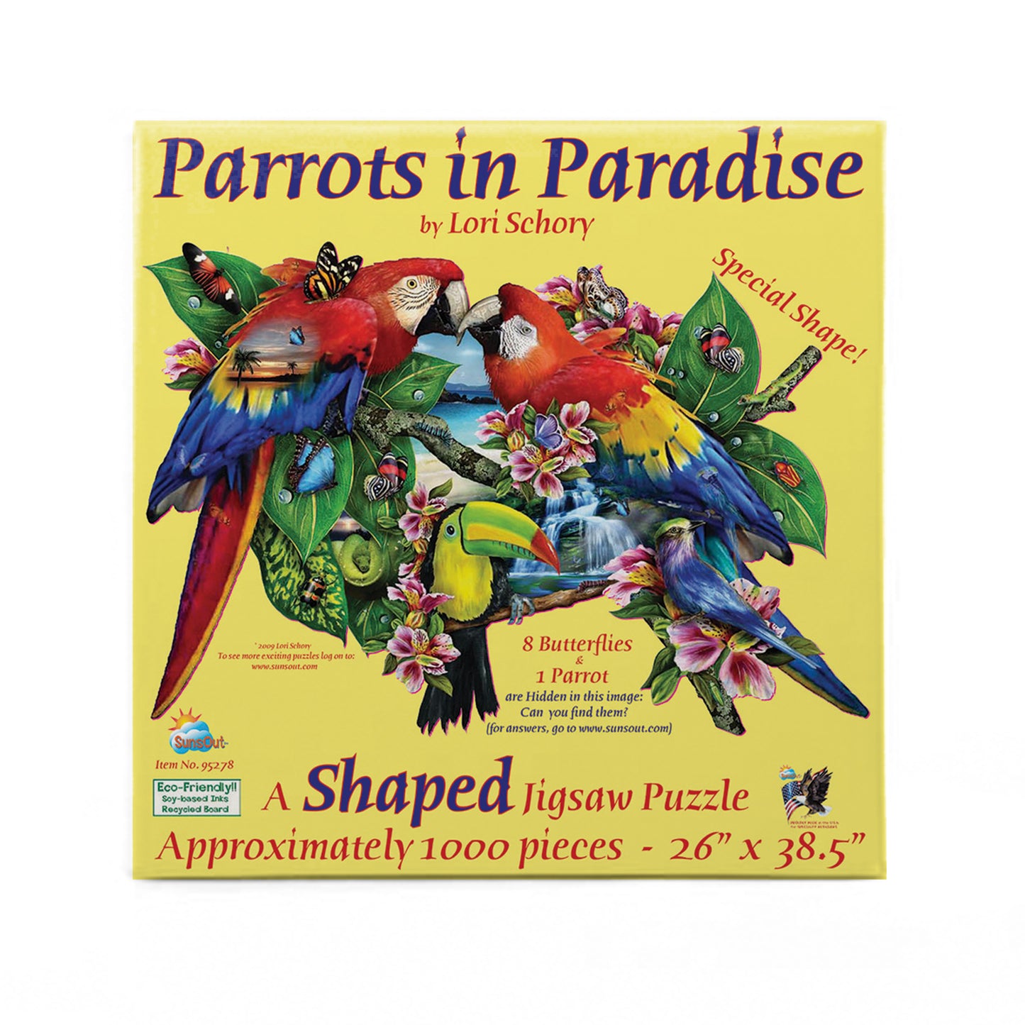 Parrots in Paradise 1000 pc Special Shape Jigsaw Puzzle 95278