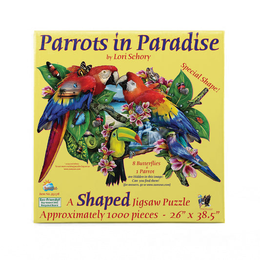 Parrots in Paradise 1000 pc Special Shape Jigsaw Puzzle 95278