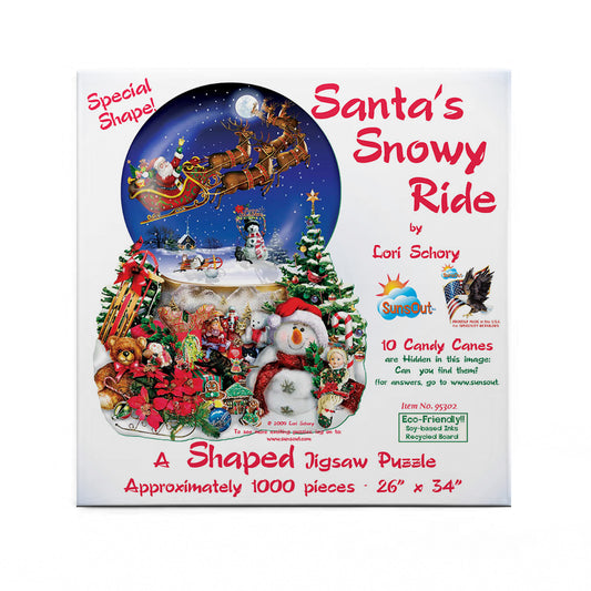 Santa's Snowy Ride 1000 pc Special Shape Jigsaw Puzzle 95302