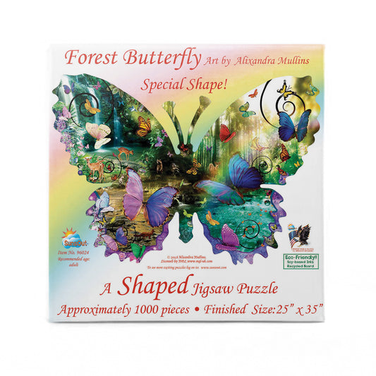 Forest Butterfly 1000 pc Special Shape Jigsaw Puzzle 96024
