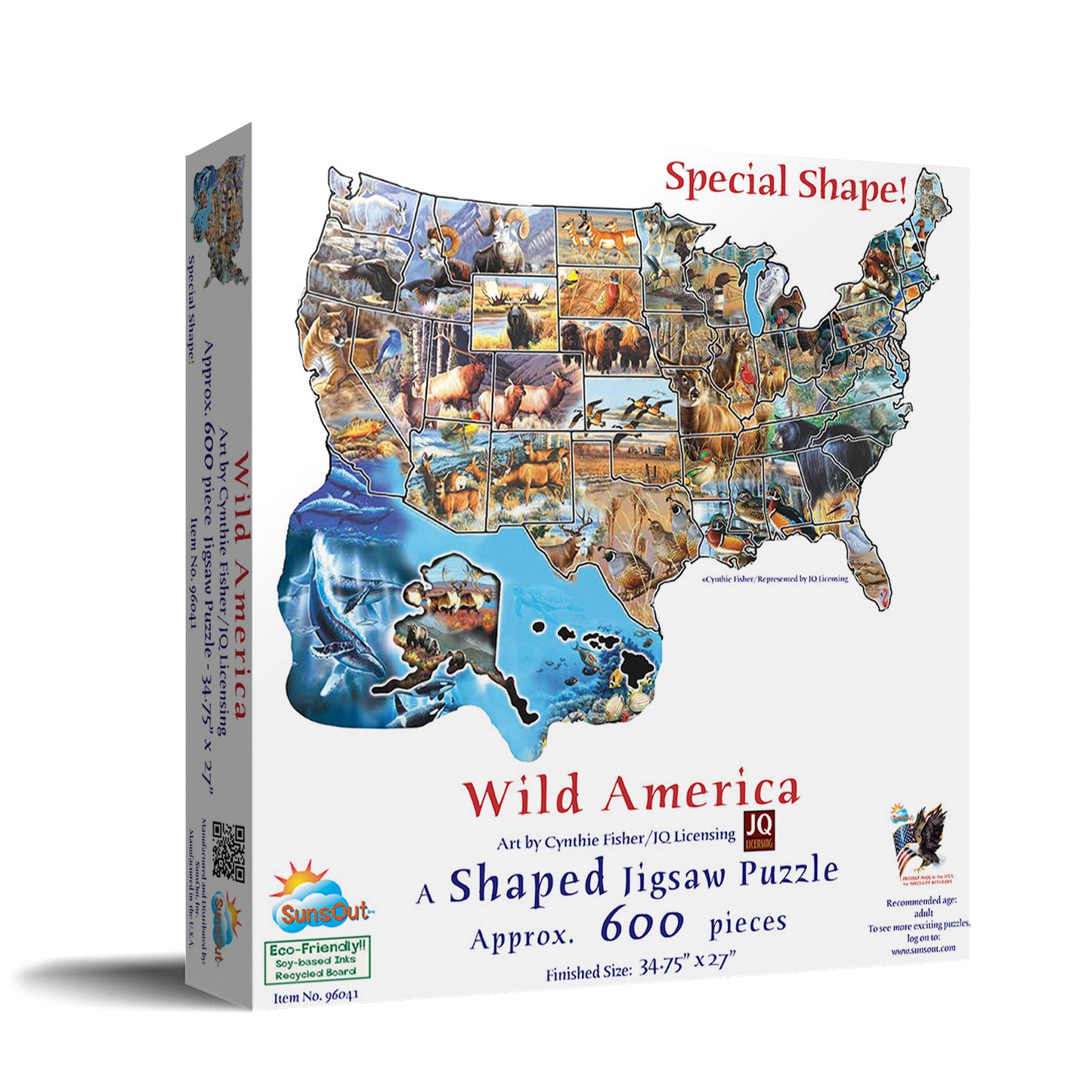 Wild America 600 pc Special Shape Jigsaw Puzzle 96041