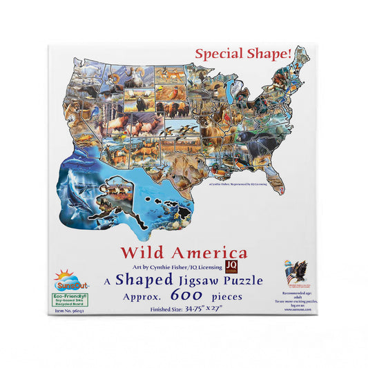 Wild America 600 pc Special Shape Jigsaw Puzzle 96041