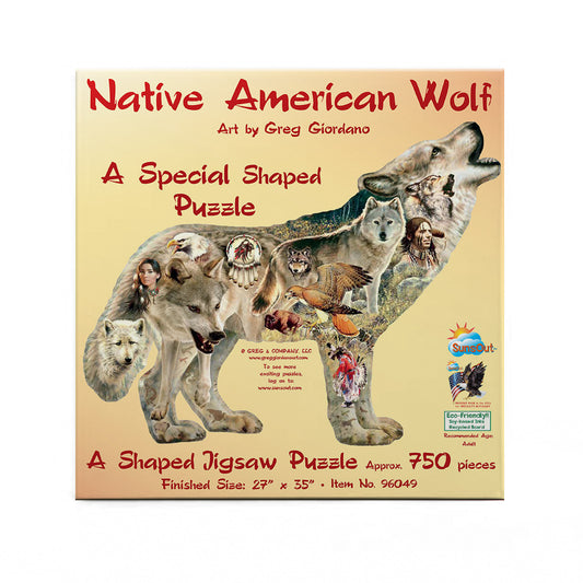 Native American Wolf 750 pc Special Shape Jigsaw Puzzle 96049
