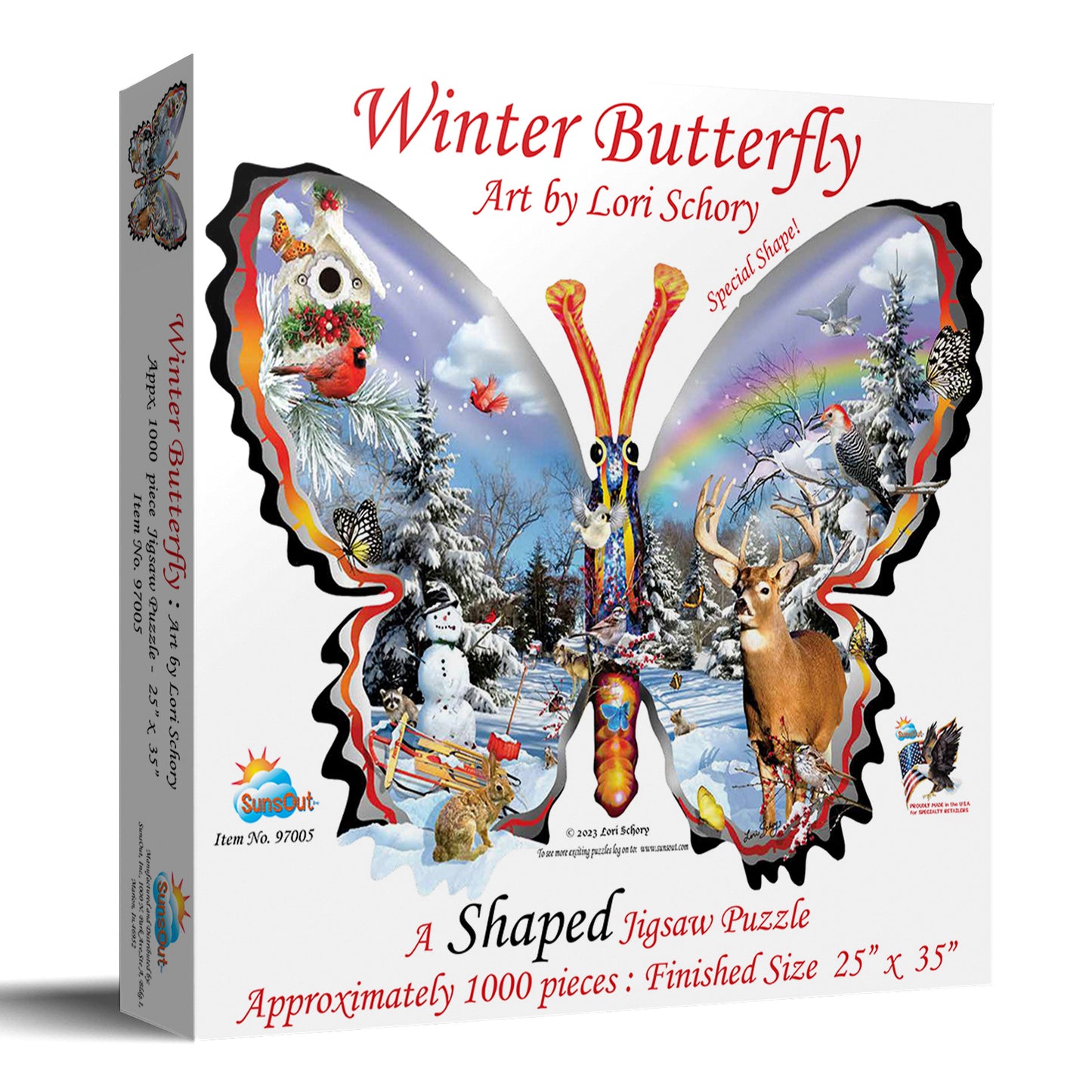 Winter Butterfly 1000 pc Special Shape Jigsaw Puzzle 97005