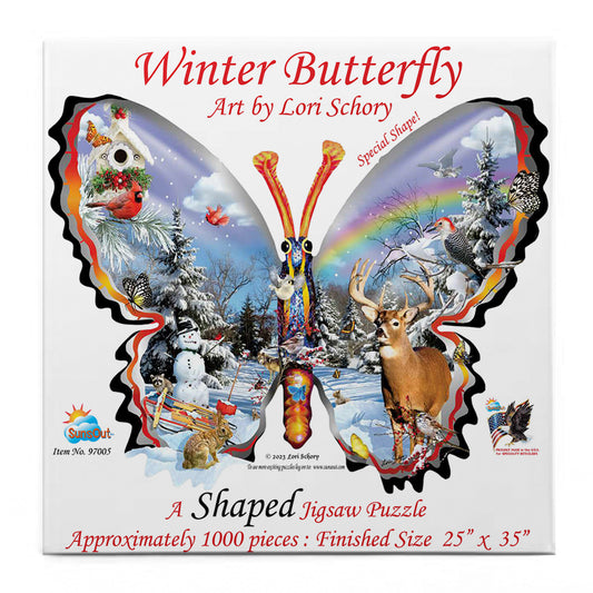 Winter Butterfly 1000 pc Special Shape Jigsaw Puzzle 97005