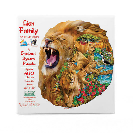 Lion Family 600 pc Special Shape Jigsaw Puzzle 97010