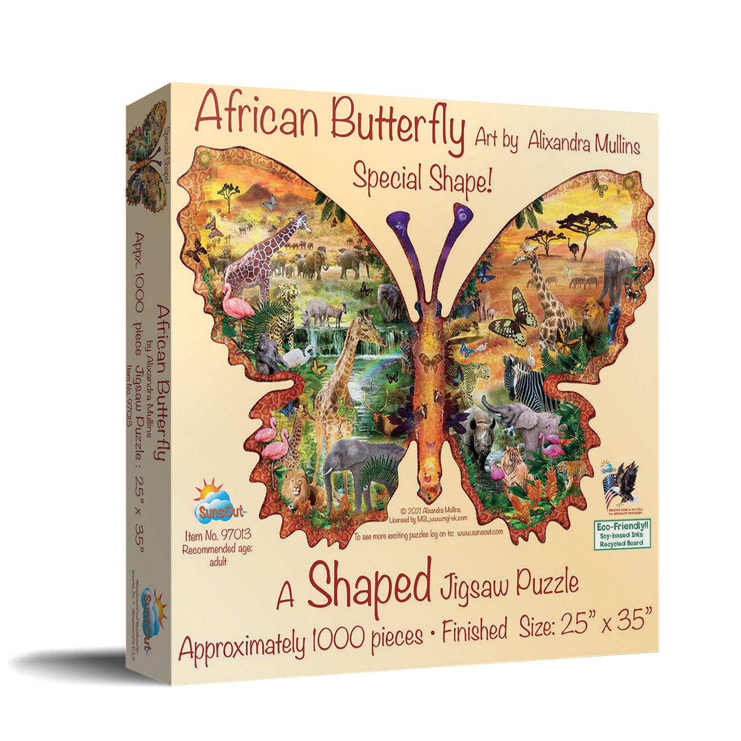 African Butterfly 1000 pc Special Shape Jigsaw Puzzle 97013