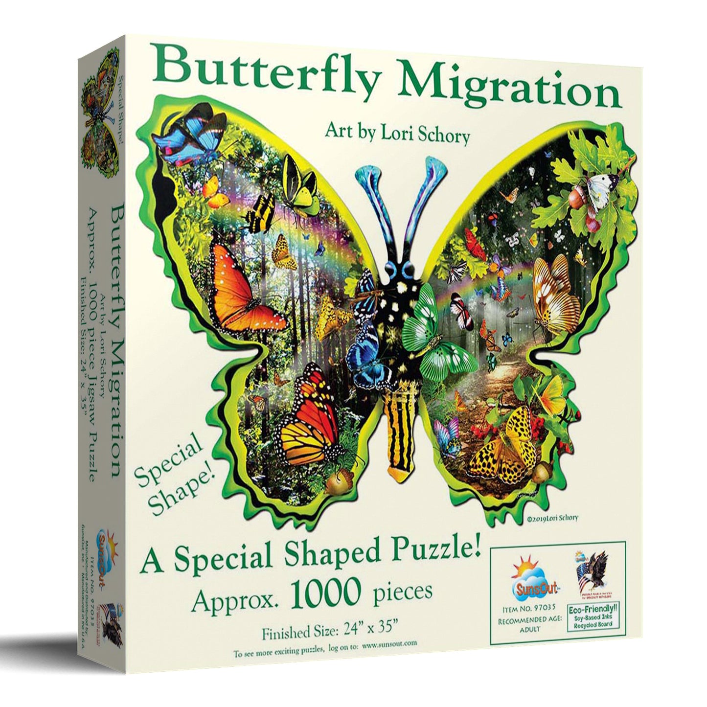 Butterfly Migration 1000 pc Special Shape Jigsaw Puzzle 97035