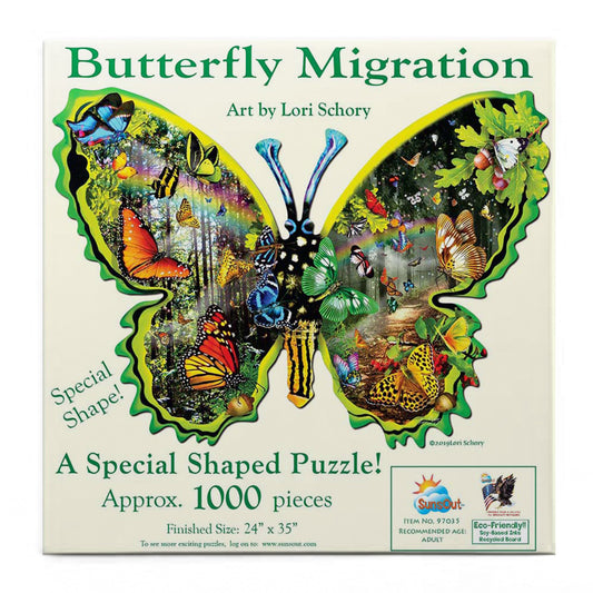 Butterfly Migration 1000 pc Special Shape Jigsaw Puzzle 97035