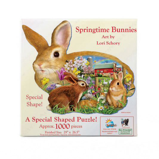 Springtime Bunnies 1000 pc Special Shape Jigsaw Puzzle 97038