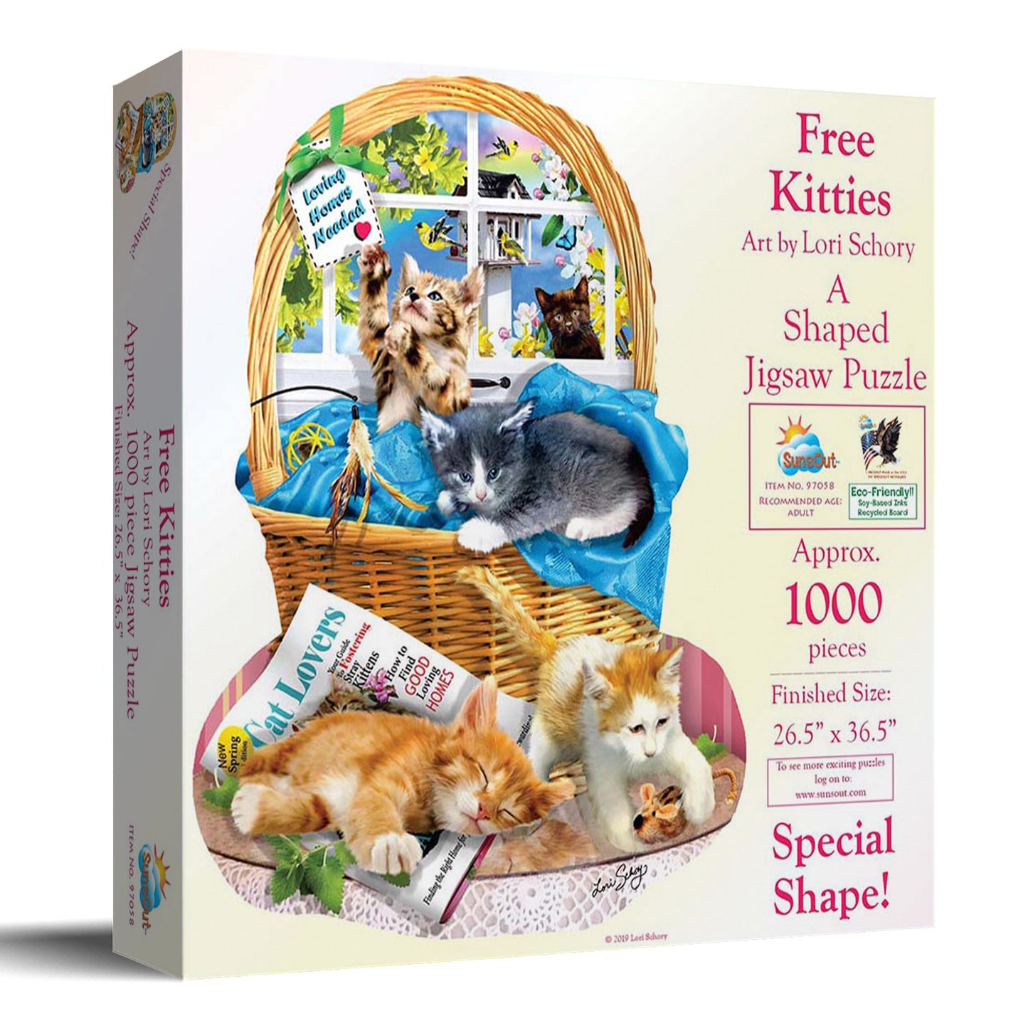 Free Kitties 1000 pc Special Shape Jigsaw Puzzle 97058