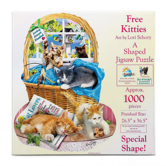 Free Kitties 1000 pc Special Shape Jigsaw Puzzle 97058