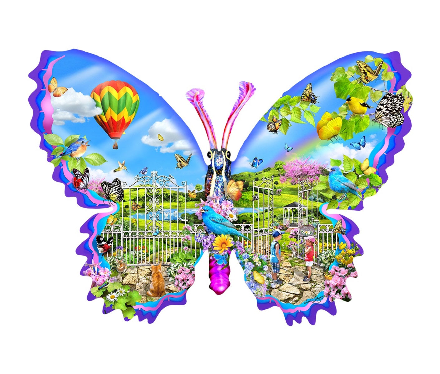 Garden Butterfly 1000 pc Special Shape Jigsaw Puzzle 97062