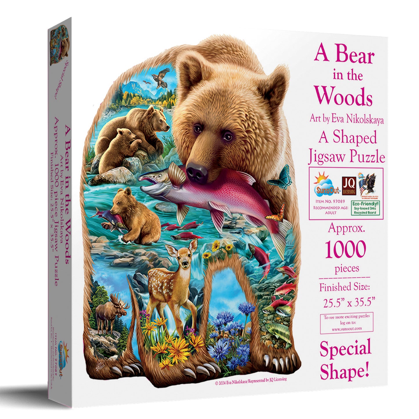A Bear in the Woods 1000 pc Special Shape Jigsaw Puzzle 97089