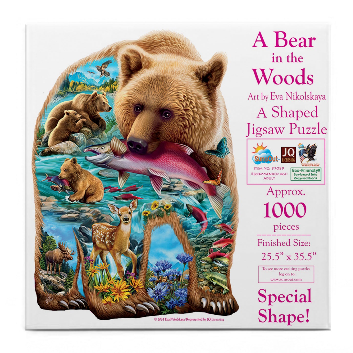 A Bear in the Woods 1000 pc Special Shape Jigsaw Puzzle 97089