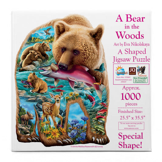 A Bear in the Woods 1000 pc Special Shape Jigsaw Puzzle 97089