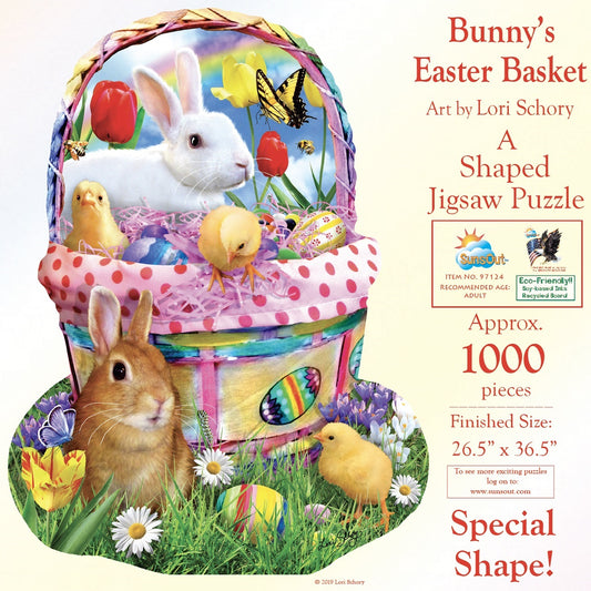 Bunny's Easter Basket 1000 pc Special Shape Jigsaw Puzzle 97124